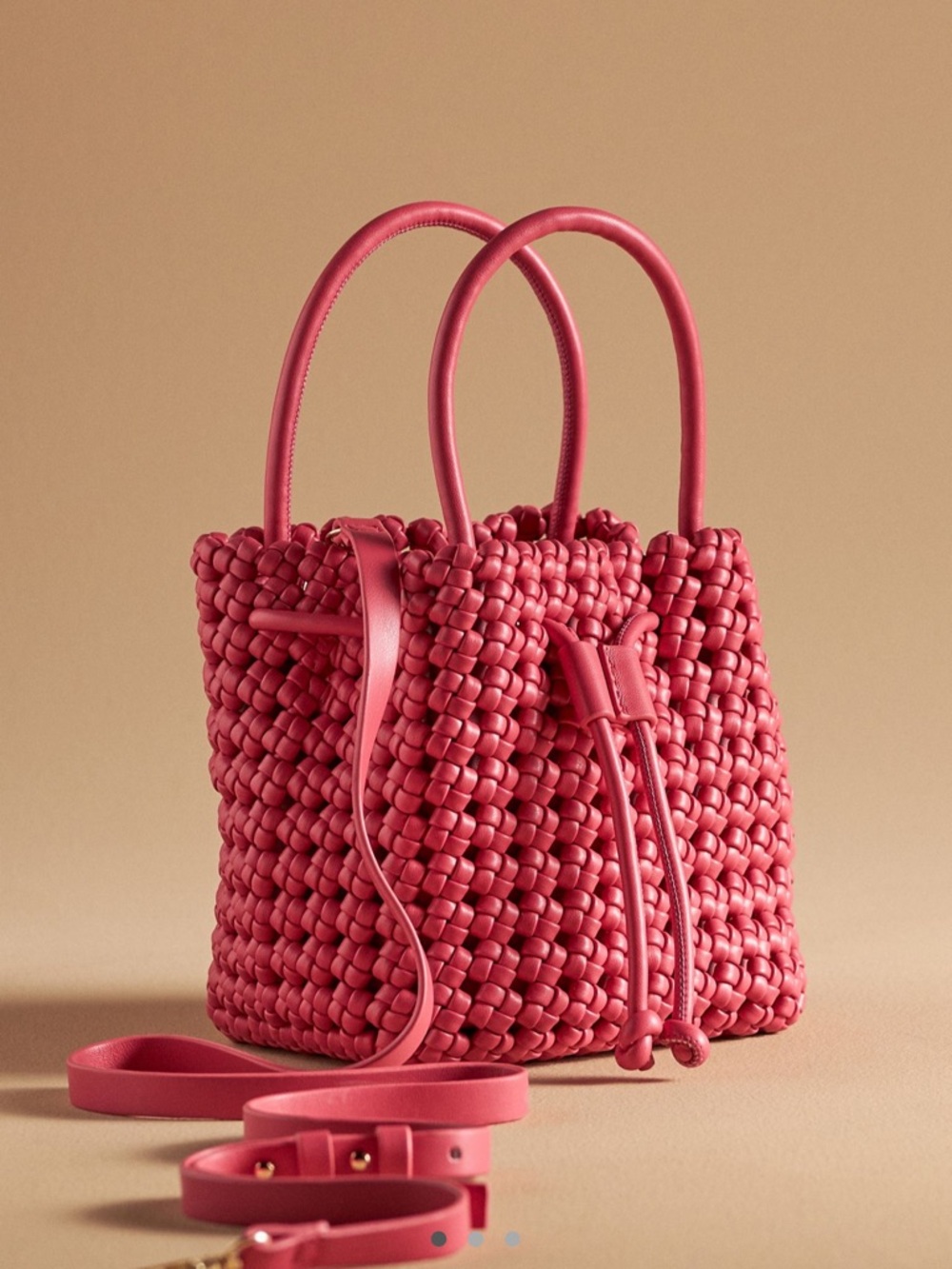 Anthropologie knotted mini bucket bag